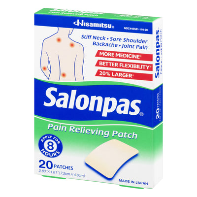 Salonpas Pain Relief 1.2% / 5.7% / 6.3% Strength Patch by Emerson Healthcare - Box of 20