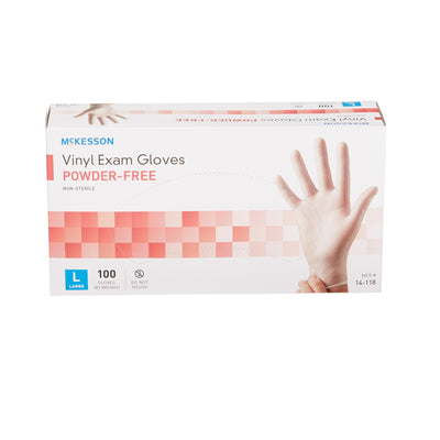 Exam Glove NonSterile Vinyl Standard Cuff Length Smooth Clear