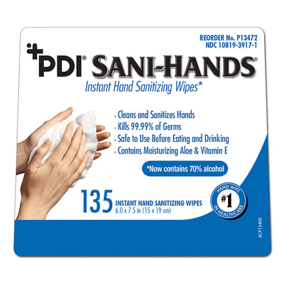 Sani-Hands ALC Alcohol Unscented Antiseptic Hand Wipe 135 Count by Professional Disposables