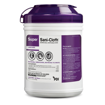 Super Sani-Cloth® Surface Disinfectant Cleaner Premoistened Germicidal Manual Pull Wipe  Alcohol Scent NonSterile