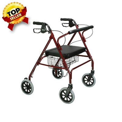 Heavy Duty Bariatric Rollator Walker with Large Padded Seat - 10215bl-1