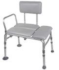 Padded Transfer Bench Knocked Down, Tool-free Assembly Back, Legs and Arms by Drive Medical - 12005KDR-1