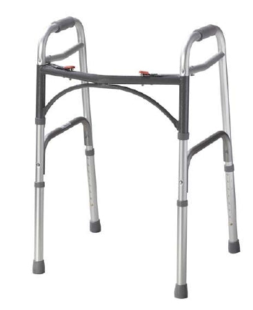 Deluxe Folding Walker 2 Button Aluminum 350 lbs. 32 to 39 Inch by Drive Medical - 1220380