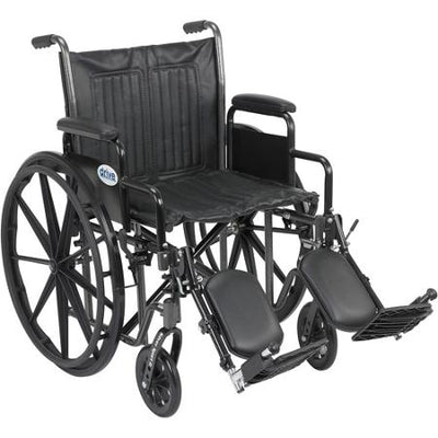 Wheelchair Silver Sport 2 Dual Axle Padded Removable Desk Arm Mag Black with Elevating Footrests by Drive Medical - 2160420