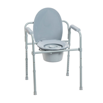 Competitive Edge Line Folding Steel Bedside Commode by Drive Medical - 11148-1