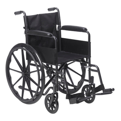 Drive Medical Silver Sport 2 Wheelchair, Non Removable Fixed Arms - Singles - ssp21