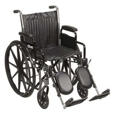 Drive Medical Wheelchair with Full Arms and Swing away Removable Footrest - Singles - ssp118fa-sf