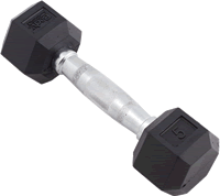 Body Sport Rubber Encased Hex Dumbbell 5Lbs - BDSRSDB05