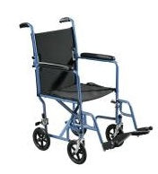 Transport Chair Steel, 250 lbs, Padded Arms, Black - 37014500 