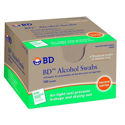 Becton Dickinson Alcohol Swabs Foil Wrapped, Non-Sterile - Box of 100 - 58326895 