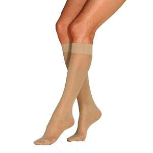 UltraSheer Knee-High Extra Firm Compression Stockings X-Large Natural Closed Toe Female - Pair - BI121468