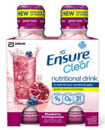 Oral Supplement Ensure Clear™ Blueberry Pomegranate 10 oz Bottle - Case of 12 - 56552600