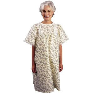 LadyLace™ Patient Gown with Short Sleeve Garden Print, Universal - 84535LPG