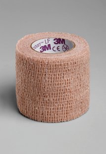 3M Coban™ Self Adherent Wrap with Hand Tear, Tan, Fully Stretched, 1.5" x 5 yd - 8820815