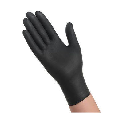 Ambitex  Black Nitrile Exam Gloves, Powder-Free, Fully Textured