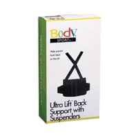 Body Sport, Ultra Lift Back Support With Suspenders - BDS101REG