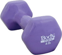 Body Sport Vinyl Dumbbell, 4 Lbs - BDSVDB04