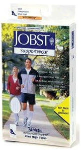 Athletic Supportwear Men's Knee High Compression Socks Medium, White, Closed Toe - Pair - BI110450 