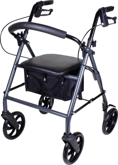 Viverity Deluxe Height Adjustable Aluminum Rollator by Roscoe Medical - MRT-413A-R