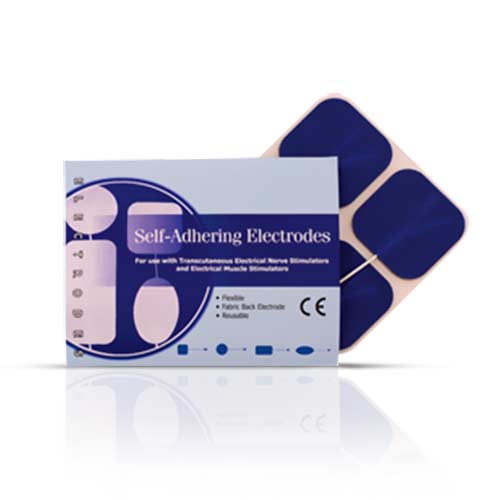 2" Square Blue Cloth Electrodes Aggressive Gel by Roscoe Medical - Package of 4 - E1P2020BC2