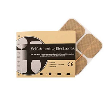 2" Self-Adhering Square Tan Cloth Electrodes by Roscoe Medical - Package of 4 - E1P2020TC2 