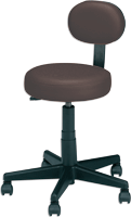 Rolling Stool With Back - EAM527BLK
