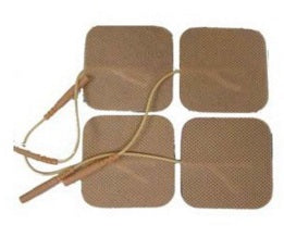 2" Square Tan Cloth Electrodes by Roscoe Medical - Package of 4 - EF2020TC2