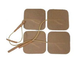 Square Tan Cloth Sterile Electrodes - Package of 4 - EF2020TCS3