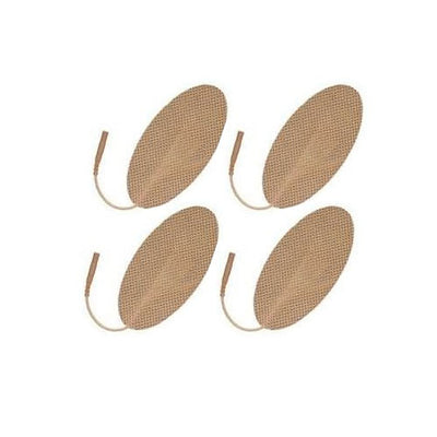 Current Solutions Oval Cloth Electrodes, 2" x 4", Tan by Roscoe Medical - Package of 4 - EF2040TC2