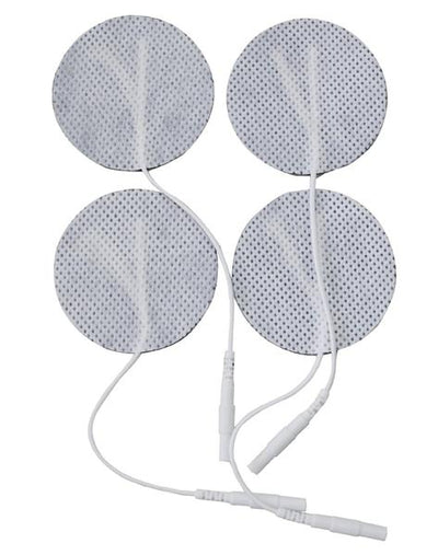 Round White Cloth Electrode Pads, 3.0" by Roscoe Medical - Package of 4 - EF3000WC2