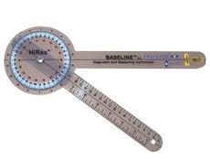 Baseline 12" Hi-Res Plastic Goniometer/ Absolute+Axis Built-In - FAB556 