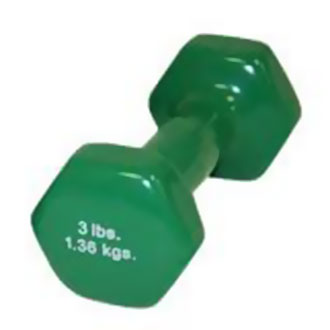 Fabrication Enterprises Cast Iron And Vinyl-Coated Dumbbell, 3 Lb - FAB1423LB