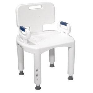 Premium Series Bath Bench with Back and Arms, 350 lb Weight Capacity - FGRTL12505