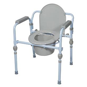 Folding Bedside Commode with Bucket and Splash Guard by Drive Medical - rtl11148kdr