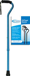 Offset Aluminum Adjustable Cane, Blue - M103-6