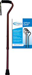 Offset Aluminum Adjustable Cane, Red - M104-6