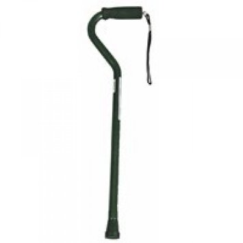 Offset Aluminum Adjustable Cane, Black - M114-6E