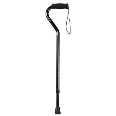 Mabis Dmi Healthcare Walking Cane, Deluxe, Offset Foam Grip, Black, 7/8" - DMI433BLK