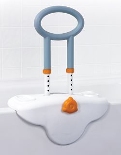 Clamp-On, Height-Adjustable Tub Rail With Soft Cover, Soap and Shampoo Dish by Drive Medical - MG12050SC