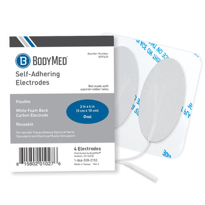BodyMed Reusable White Foam Carbon Electrode - Package of 4 - NPP6