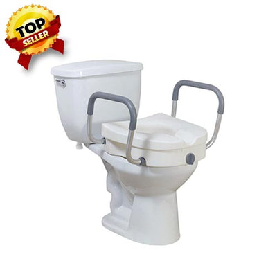 Raised Toilet Seat with Removable Padded Arms - 12008kdr