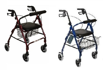 Wheel Rollator/Rolling Walker with Padded Seat by Roscoe Medical - ROS-RL10040A