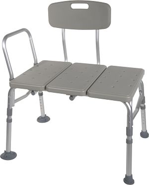 Transfer Tub Bench, Knocked Down Tool-free Back, legs and Arms by Drive Medical - RTL12011KDR