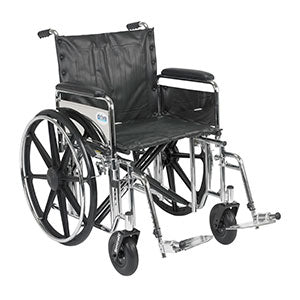 Sentra Extra Heavy Duty Wheelchair with Detachable Full Arms and Swing Away Footrest - std20dfa-sf
