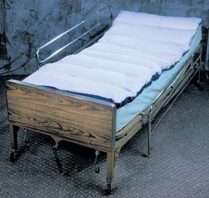 Hollowcore Fiber Fill Bed Pad 5" H x 36" x 78" D, Gray/Navy - VALVM6630